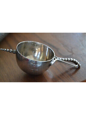 NAPIER 2 oz Beaded MCM Barware BOTTOMS UP JIGGER Cocktail Measure Cup